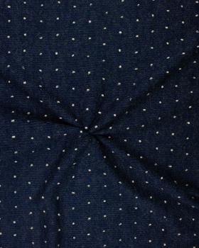 Lainage pois blancs sur fond Bleu - Tissushop